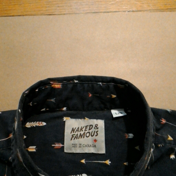 Naked & Famous Arrow Print Short Sleeve NWOT 09/24 - Picture 5 of 9